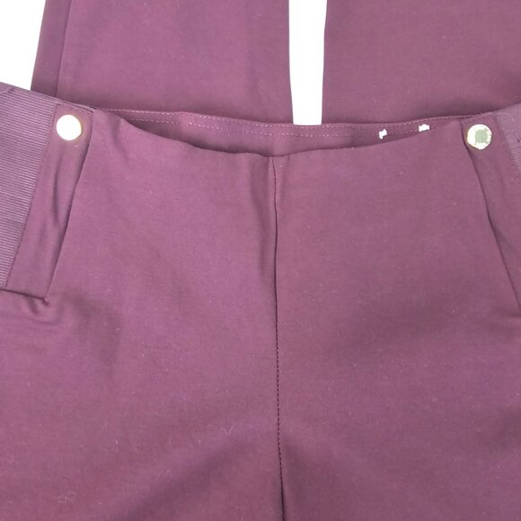 Womens L Anne Klein Wine Red Straight Slim Business Casual Office Comfort Pants - Picture 7 of 13